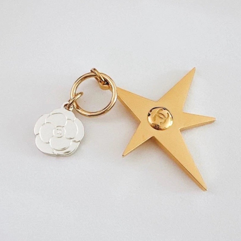 Chanel Gold Star and Silver Camellia Charm With Box - Picture 3 of 5